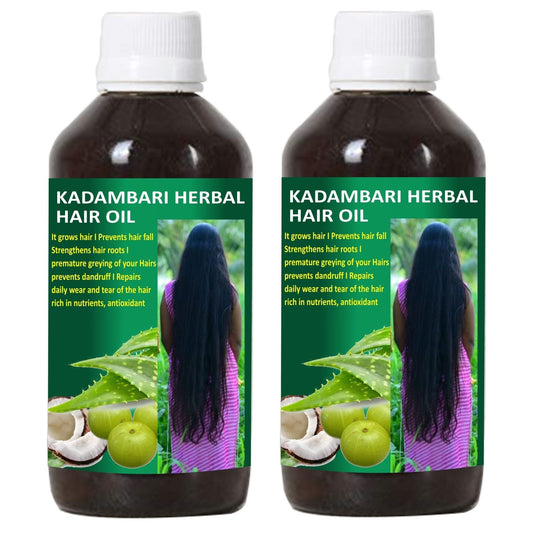 Donnara Organics Adivasi Kadambari Herbal Hair Oil For Strong, Healthy and Shiny Hair Combo pack of 2 bottles of 60 ml(120 ML)