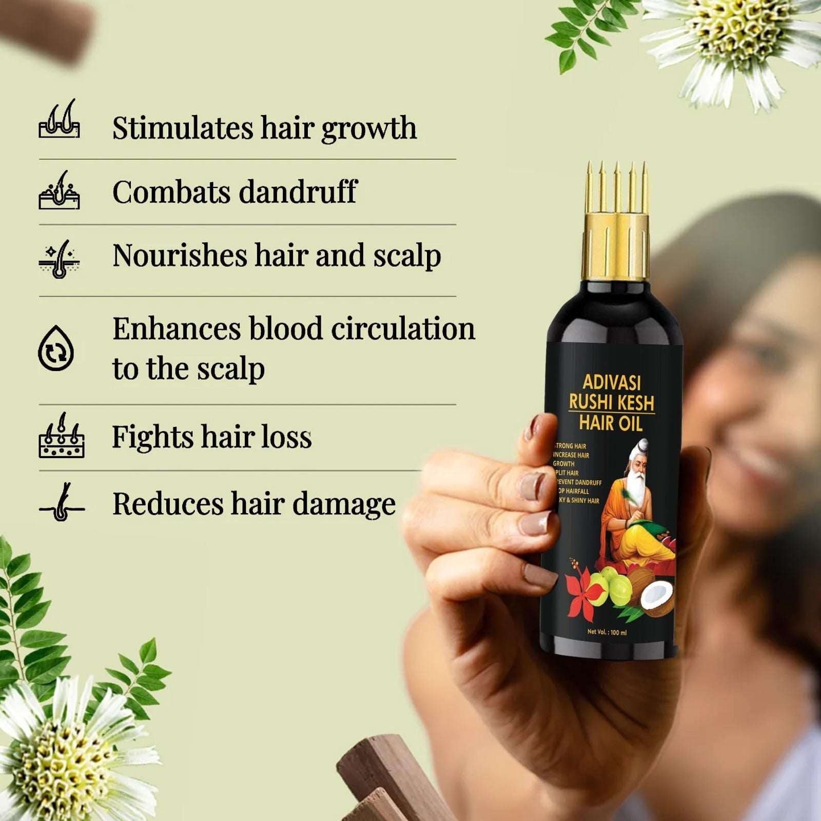 Adivasi Rushi Kesh Hair Oil All Type Hair Problem Solution 200ML (Pack of 2)