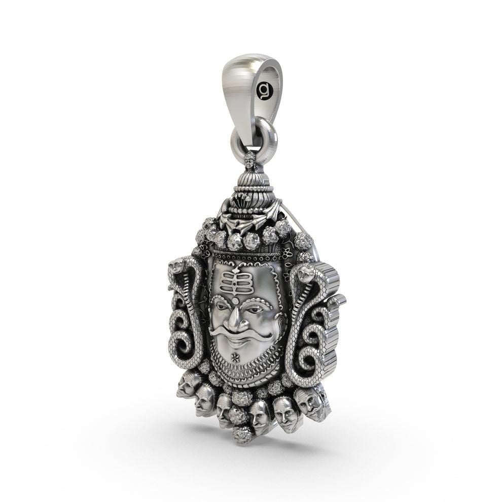 Silver Mahakal Pendant WIth Chain