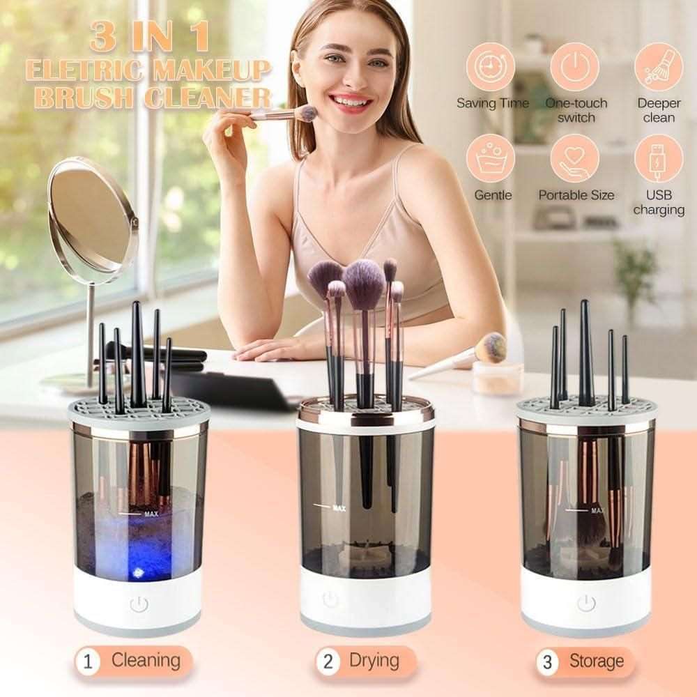 Make Up Brush Cleaner,Electric Brush Cleaner, USB Rechargeable Automatic Deep Cosmetic Cleaning Device