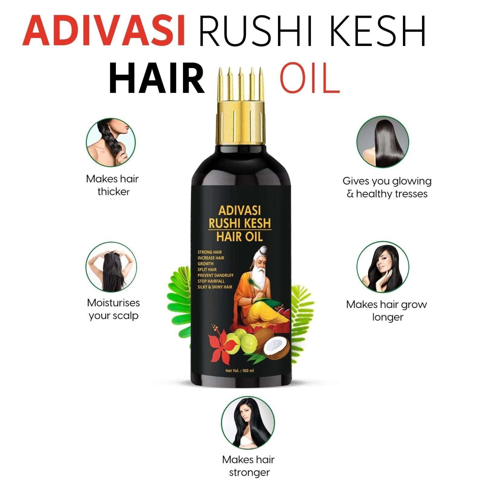 Adivasi Rushi Kesh Hair Oil All Type Hair Problem Solution 200ML (Pack of 2)