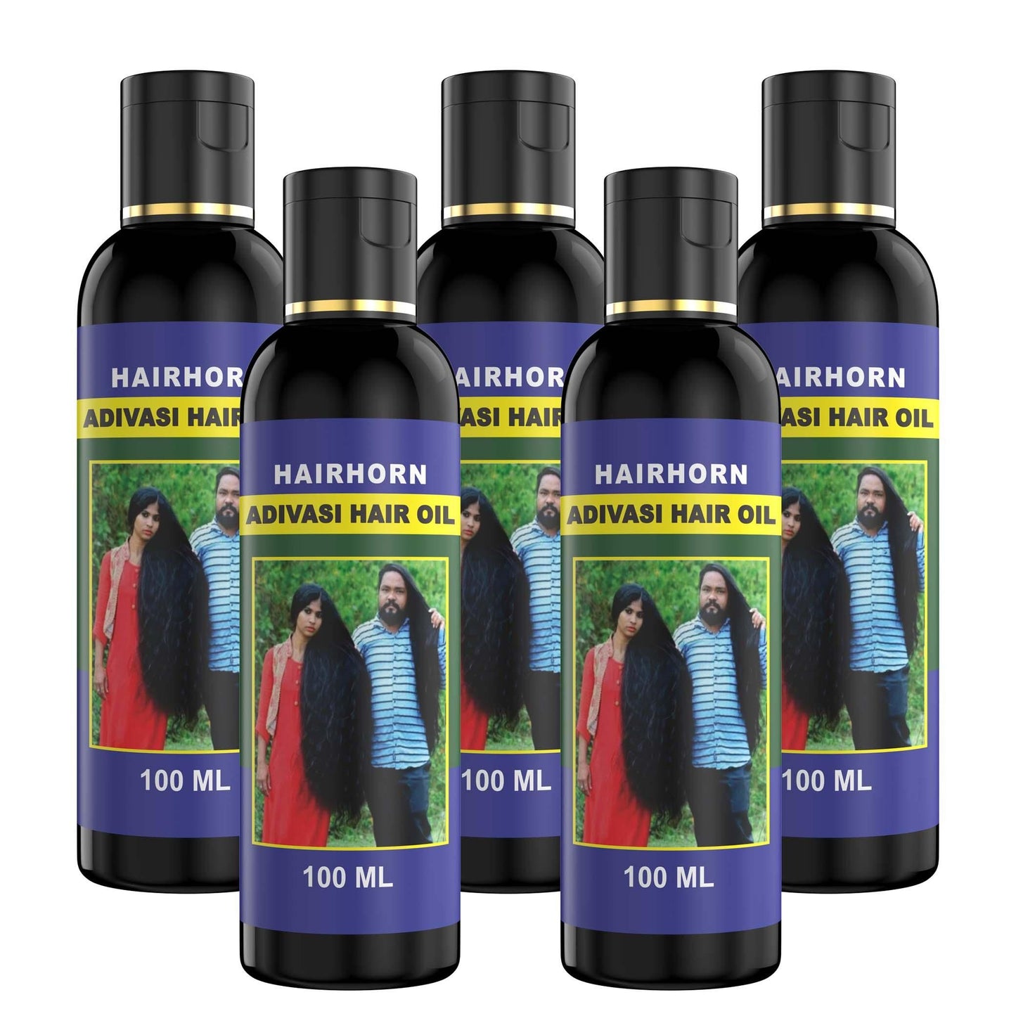 HAIRHORN Adivasi Herbal Premium Hair Oil 100ML (PACK OF 5