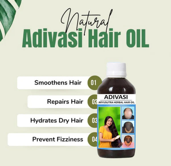 Herbal Adivasi Hair Oil for Hair Growth, Hair Fall Control (Pack of 2) - 100 ml each