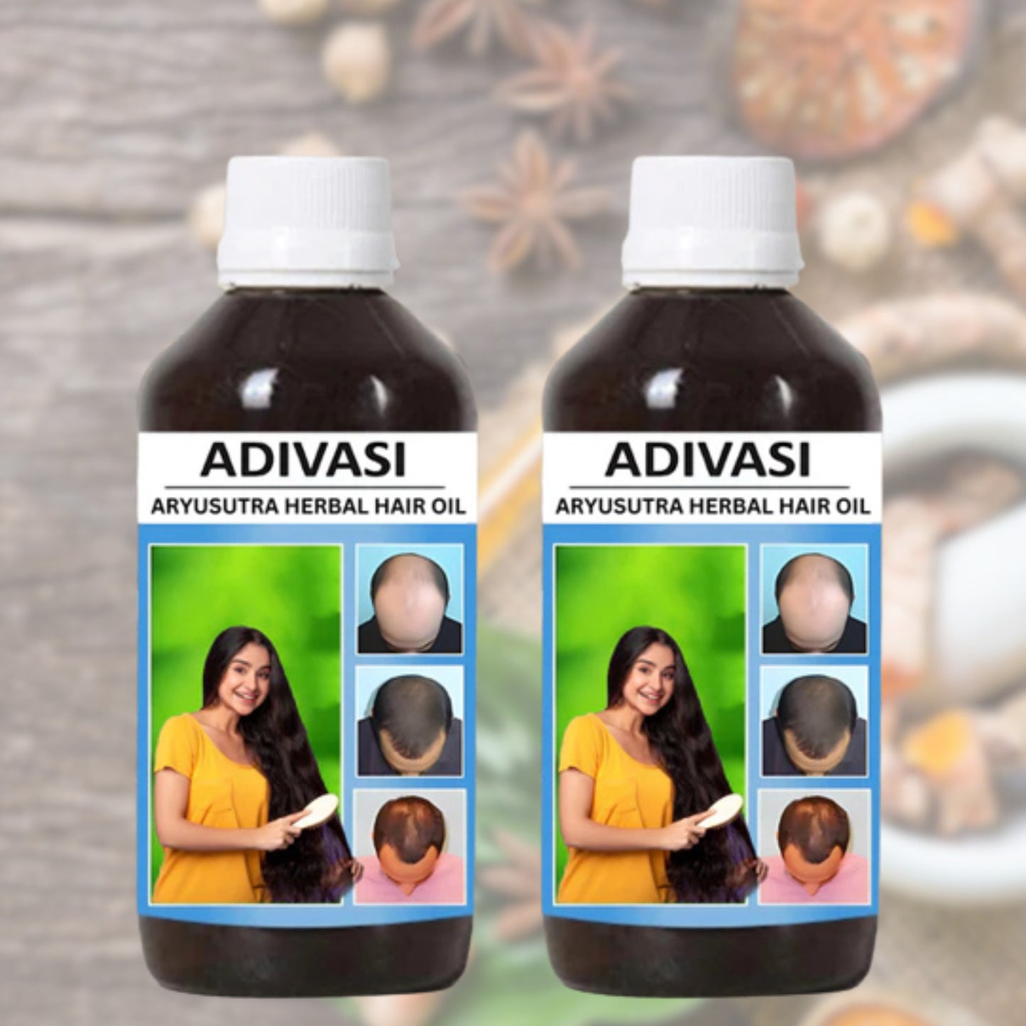 Herbal Adivasi Hair Oil for Hair Growth, Hair Fall Control (Pack of 2) - 100 ml each