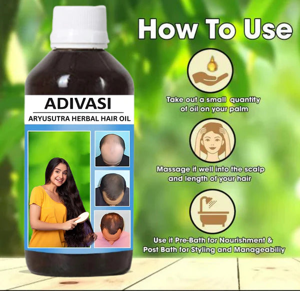 Herbal Adivasi Hair Oil for Hair Growth, Hair Fall Control (Pack of 2) - 100 ml each