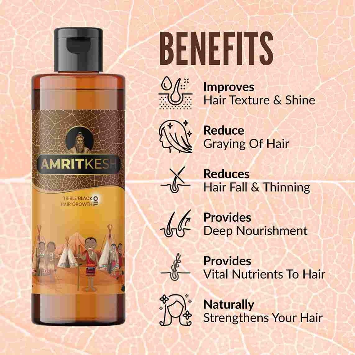 Amritkesh Tribal Black Hair Growth Oil 100ml (Pack of 2)