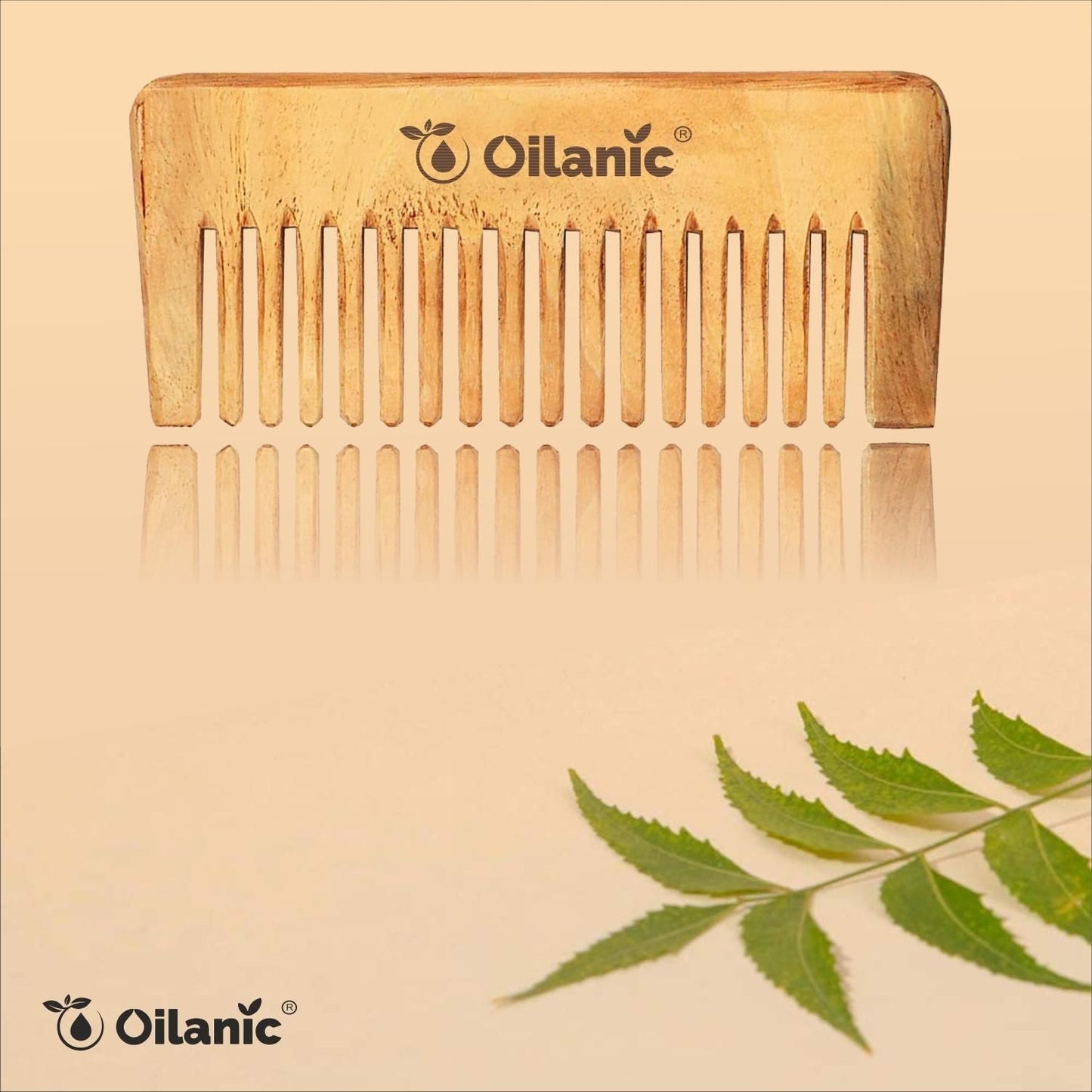 Oilanic Handmade Neem Wooden Dressing Handle Comb(7.5 inches)- For Antidandruff & Hair growth Men & Women pack of 4 Pcs