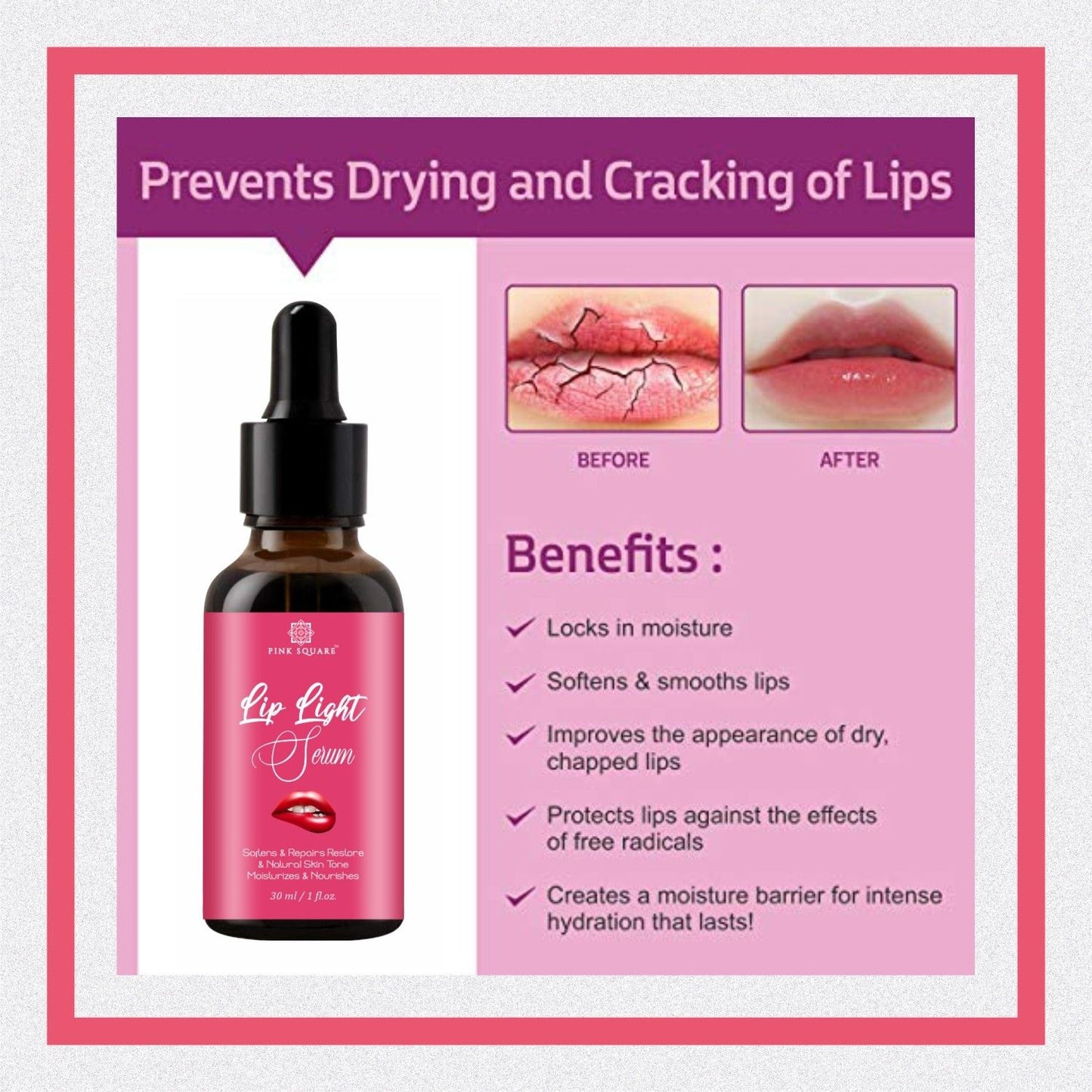 Premium Lip Light Serum Oil - For Glossy & Shiny Lips with Moisturizing Effect 30ml